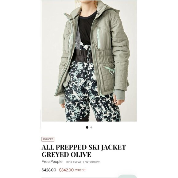 Free People Women’s All Prepped Ski Jacket, Grayed Olive Size M (MSRP $428) - Picture 15 of 15